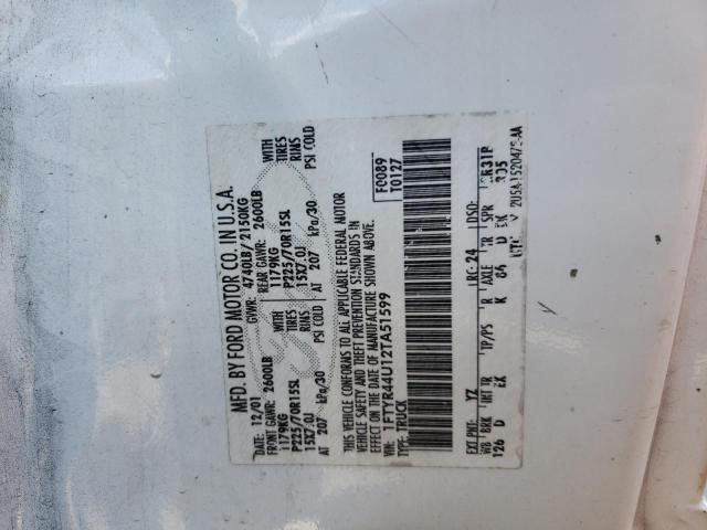Photo 10 from auction – 2002 FORD RANGER SUP with VIN 1FTYR44U12TA51599