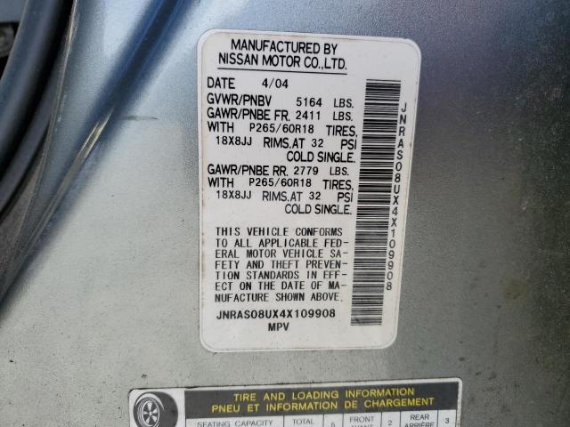 Photo 10 from auction – 2004 INFINITI FX35 with VIN JNRAS08UX4X109908
