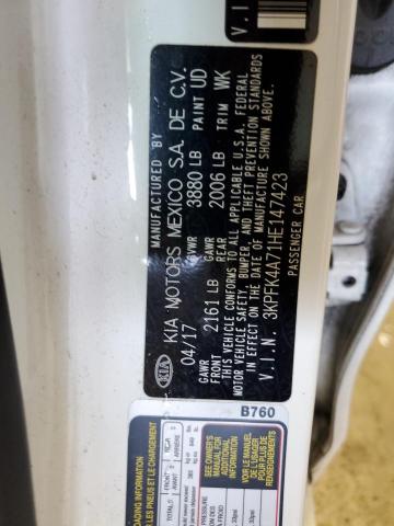Photo 10 from auction – 2017 KIA FORTE LX with VIN 3KPFK4A71HE147423