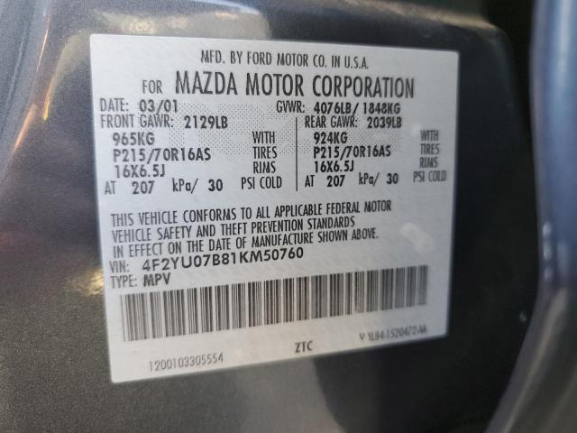 Photo 10 from auction – 2001 MAZDA TRIBUTE DX with VIN 4F2YU07B81KM50760