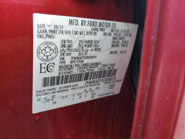 Photo 10 from auction – 2012 FORD FLEX LIMIT with VIN 2FMHK6DT4CBD08341