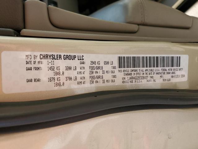 Photo 10 from auction – 2011 JEEP GRAND CHER with VIN 1J4RR4GG2BC636437