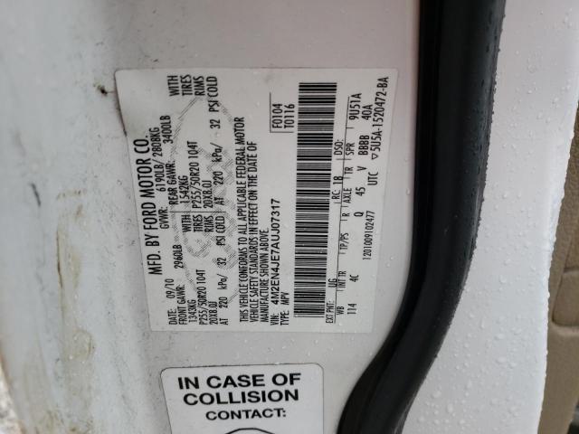 Photo 10 from auction – 2010 MERCURY MOUNTAINEE with VIN 4M2EN4JE7AUJ07317