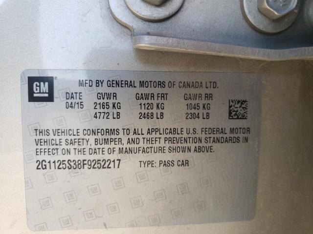 Photo 10 from auction – 2015 CHEVROLET IMPALA LT with VIN 2G1125S38F9252217