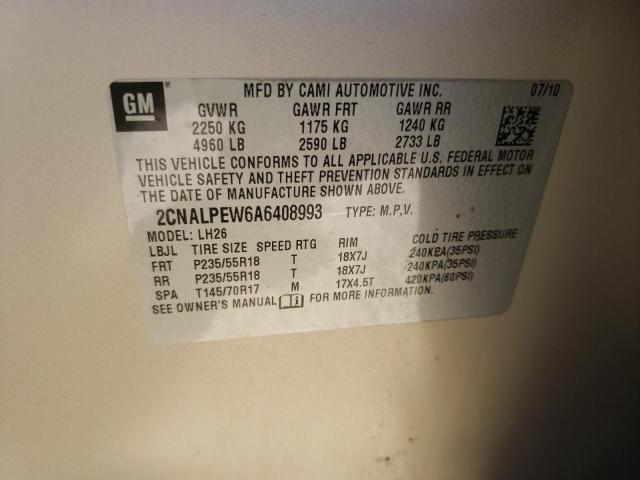 Photo 10 from auction – 2010 CHEVROLET EQUINOX LT with VIN 2CNALPEW6A6408993