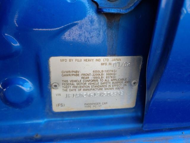 Photo 10 from auction – 2003 SUBARU IMPREZA WR with VIN JF1GD29613G502393