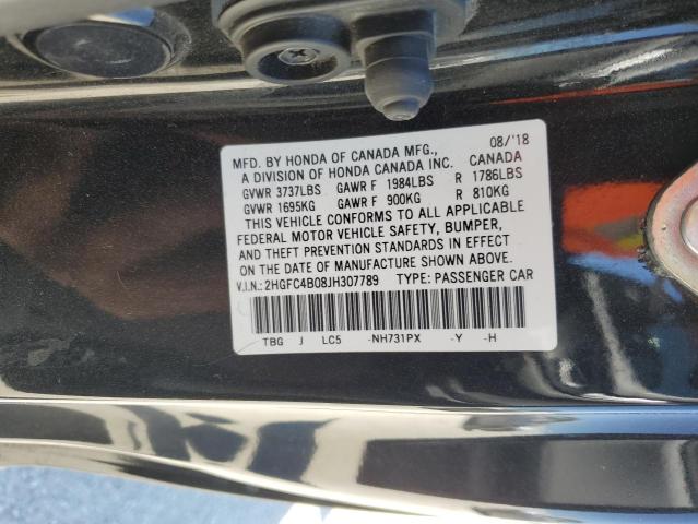 Photo 10 from auction – 2018 HONDA CIVIC LX with VIN 2HGFC4B08JH307789
