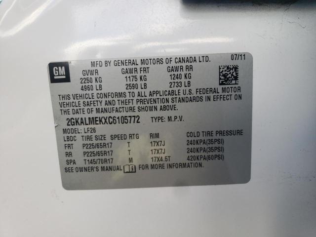 Photo 10 from auction – 2012 GMC TERRAIN SL with VIN 2GKALMEKXC6105772