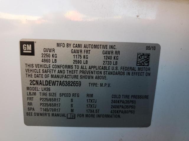 Photo 10 from auction – 2010 CHEVROLET EQUINOX LT with VIN 2CNALDEW7A6382659