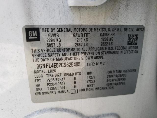 Photo 10 from auction – 2012 CHEVROLET CAPTIVA SP with VIN 3GNFL4E52CS625405