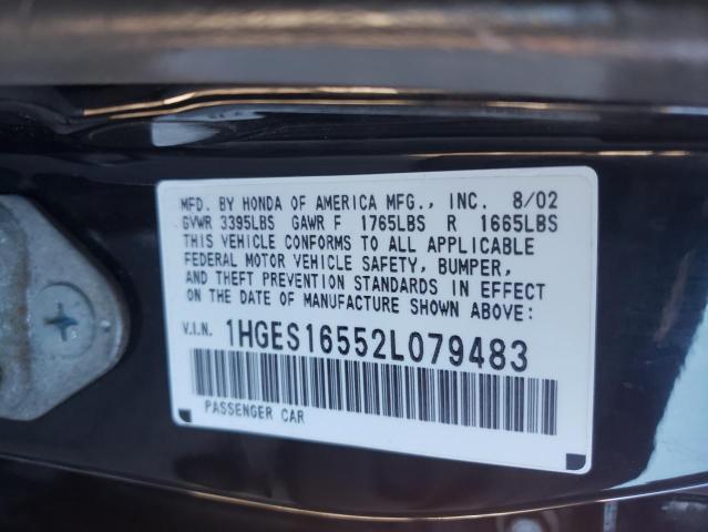 Photo 10 from auction – 2002 HONDA CIVIC LX with VIN 1HGES16552L079483