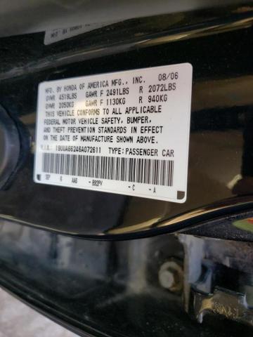 Photo 10 from auction – 2006 ACURA 3.2TL with VIN 19UUA66246A072611