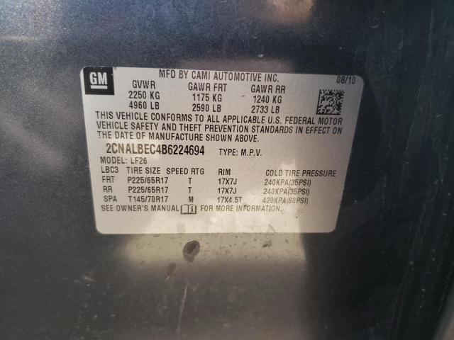 Photo 10 from auction – 2011 CHEVROLET EQUINOX with VIN 2CNALBEC4B6224694