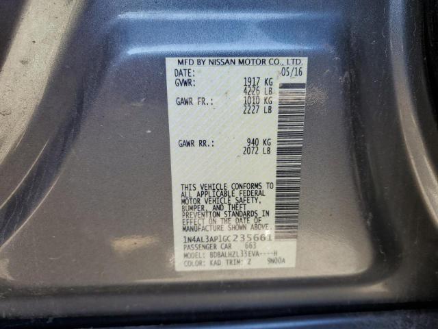 Photo 10 from auction – 2016 NISSAN ALTIMA 2.5 with VIN 1N4AL3AP1GC235661