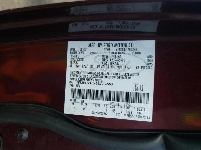 Photo 10 from auction – 2008 FORD EXPLORER E with VIN 1FMEU74E48UA13553