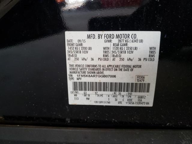 Photo 10 from auction – 2016 FORD EXPLORER P with VIN 1FM5K8AR7GGB07006