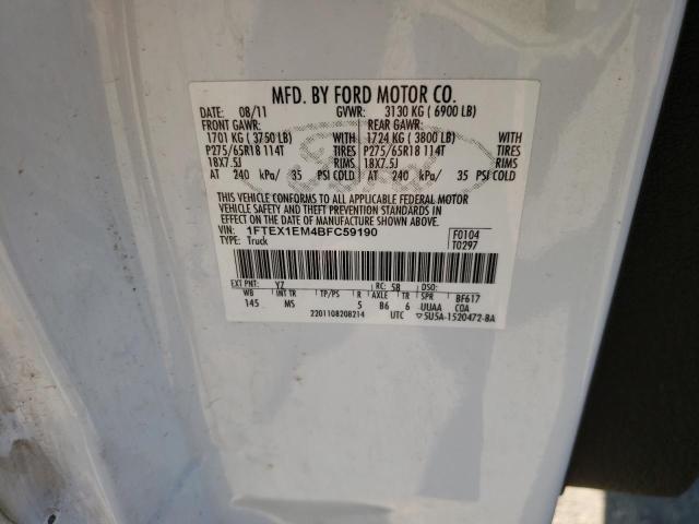 Photo 10 from auction – 2011 FORD F150 SUPER with VIN 1FTEX1EM4BFC59190