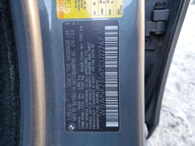 Photo 10 from auction – 2007 BMW 530 XI with VIN WBANF73567CU22767