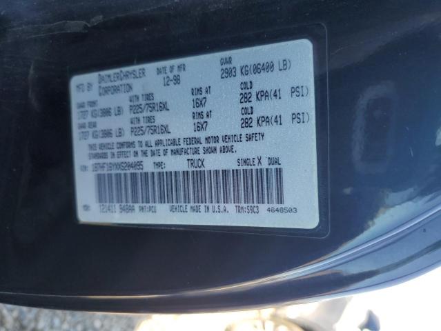 Photo 10 from auction – 1999 DODGE RAM 1500 with VIN 1B7HF16YXXS204095