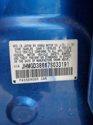 Photo 10 from auction – 2007 HONDA FIT S with VIN JHMGD38667S033191