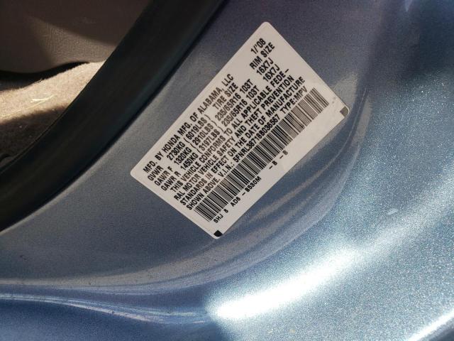 Photo 10 from auction – 2008 HONDA ODYSSEY EX with VIN 5FNRL38718B036567