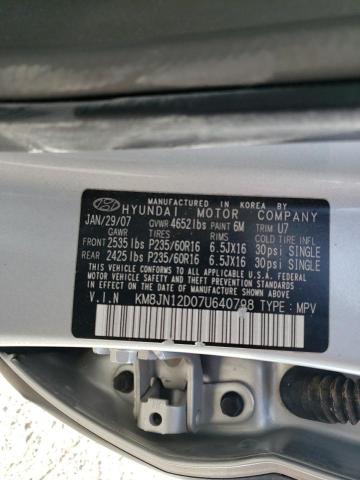 Photo 10 from auction – 2007 HYUNDAI TUCSON SE with VIN KM8JN12D07U640798
