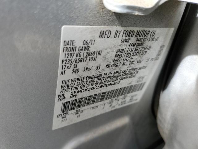 Photo 10 from auction – 2011 FORD EDGE SE with VIN 2FMDK3GC5BBB50860