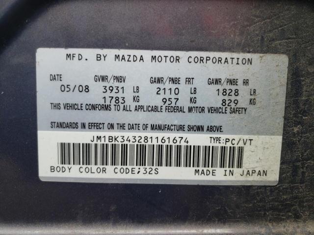 Photo 10 from auction – 2008 MAZDA 3 HATCHBAC with VIN JM1BK343281161674