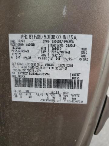 Photo 10 from auction – 2002 FORD F150 with VIN 1FTRX18L82KA83594