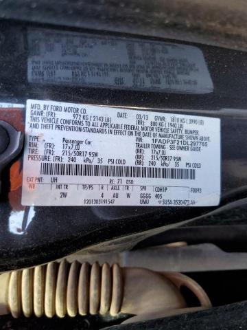Photo 10 from auction – 2013 FORD FOCUS SE with VIN 1FADP3F21DL297765