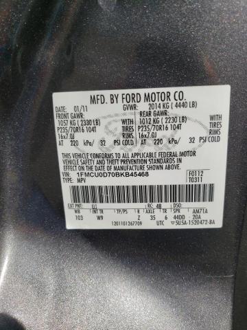 Photo 10 from auction – 2011 FORD ESCAPE XLT with VIN 1FMCU0D70BKB45468