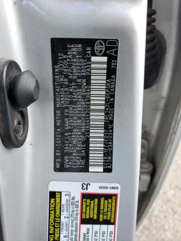 Photo 10 from auction – 2012 TOYOTA CARROLLA with VIN 2T1BU4EE2CC819840