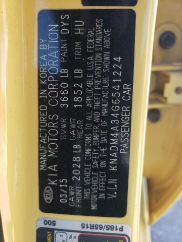 Photo 10 from auction – 2016 KIA RIO LX with VIN KNADM4A34G6541224