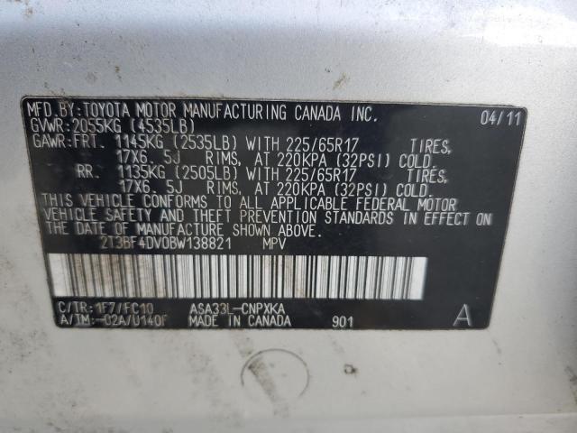 Photo 10 from auction – 2011 TOYOTA RAV4 with VIN 2T3BF4DV0BW138821