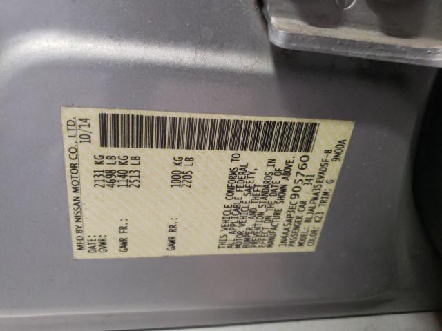 Photo 10 from auction – 2014 NISSAN MAXIMA S with VIN 1N4AA5AP3EC905760