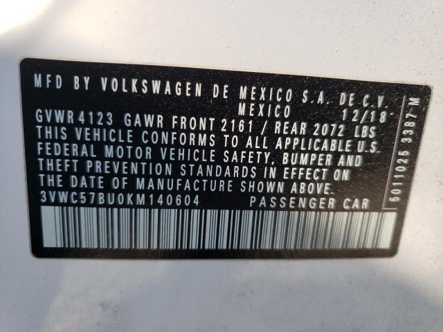 Photo 10 from auction – 2019 VOLKSWAGEN JETTA S with VIN 3VWC57BU0KM140604