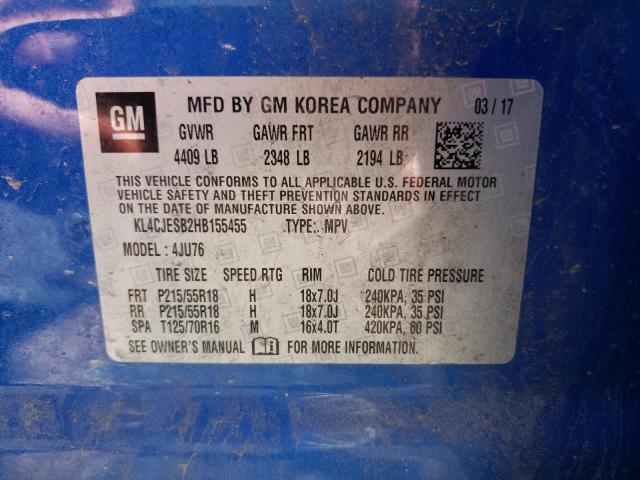 Photo 10 from auction – 2017 BUICK ENCORE PRE with VIN KL4CJESB2HB155455