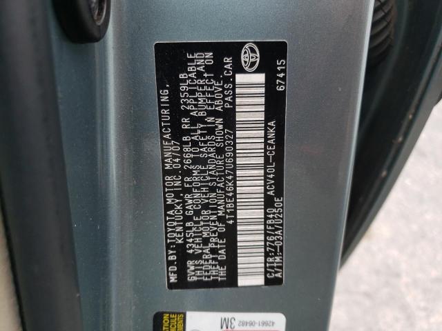 Photo 10 from auction – 2007 TOYOTA CAMRY CE with VIN 4T1BE46K47U690327
