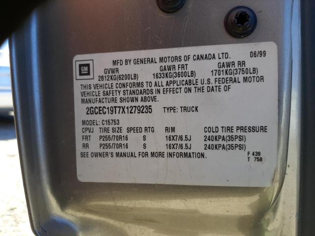 Photo 10 from auction – 1999 CHEVROLET 1500 with VIN 2GCEC19T7X1279235