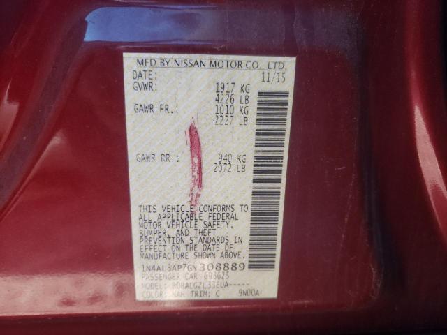 Photo 10 from auction – 2016 NISSAN ALTIMA 2.5 with VIN 1N4AL3AP7GN308889