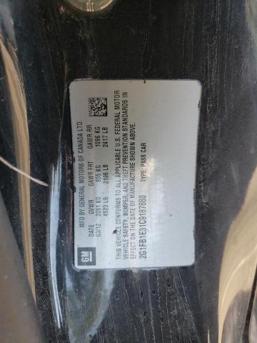 Photo 10 from auction – 2012 CHEVROLET CAMARO LT with VIN 2G1FB1E31C9187880