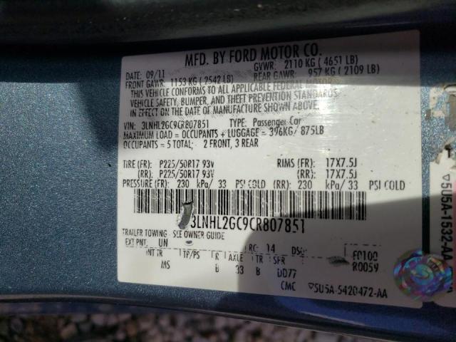 Photo 10 from auction – 2012 LINCOLN MKZ with VIN 3LNHL2GC9CR807851