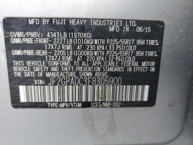 Photo 10 from auction – 2015 SUBARU XV CROSSTR with VIN JF2GPADC3F8305900