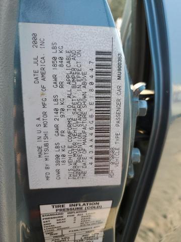 Photo 10 from auction – 2000 MITSUBISHI GALANT ES with VIN 4A3AA46G6YE180447