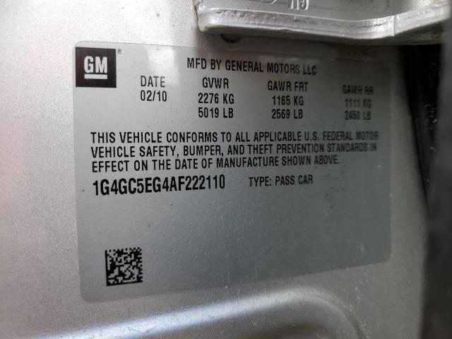 Photo 10 from auction – 2010 BUICK LACROSSE C with VIN 1G4GC5EG4AF222110