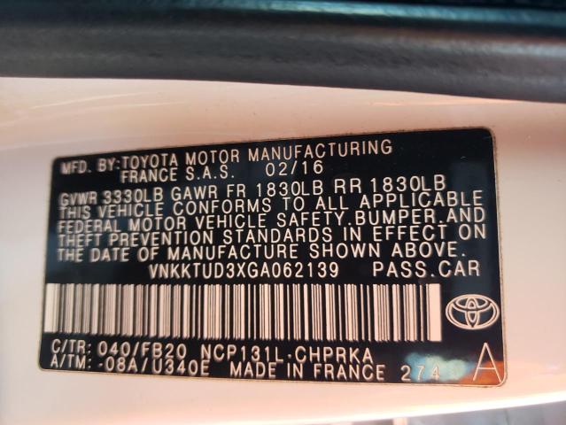 Photo 10 from auction – 2016 TOYOTA YARIS L with VIN VNKKTUD3XGA062139