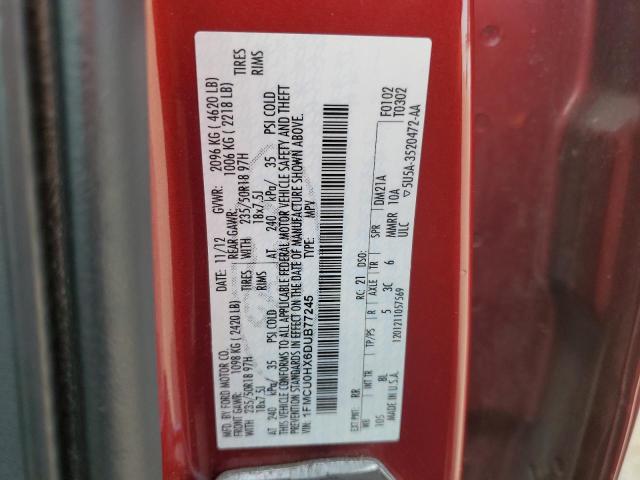 Photo 10 from auction – 2013 FORD ESCAPE SEL with VIN 1FMCU0HX6DUB77245