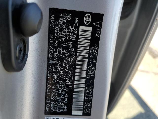 Photo 10 from auction – 2007 TOYOTA PRIUS with VIN JTDKB20U477086626