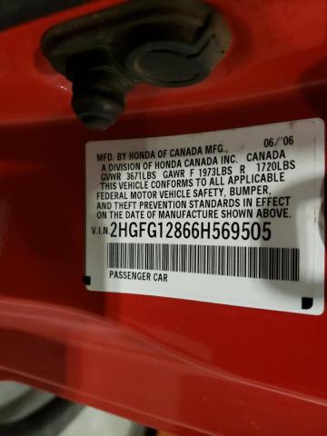 Photo 10 from auction – 2006 HONDA CIVIC EX with VIN 2HGFG12866H569505