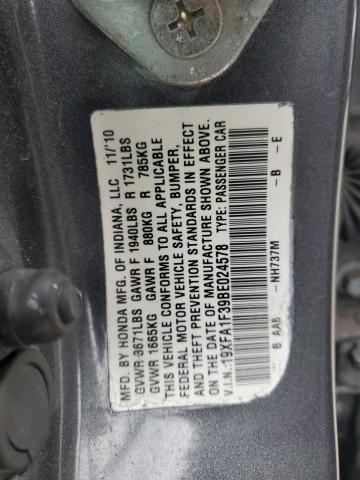 Photo 10 from auction – 2011 HONDA CIVIC VP with VIN 19XFA1F39BE024578